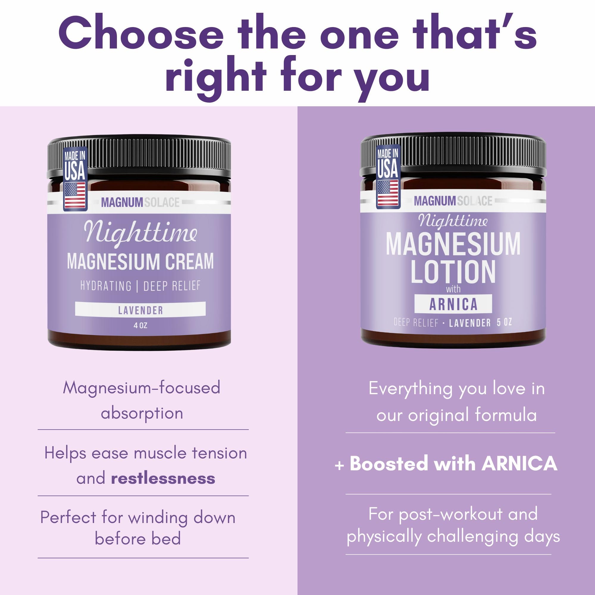 Nighttime Magnesium Lotion with Arnica – Highly Concentrated Magnesium for Muscles & Joints – Apply to Legs or Feet Before Bed – Skin-Friendly 🍁 All In One Marketplace Canada