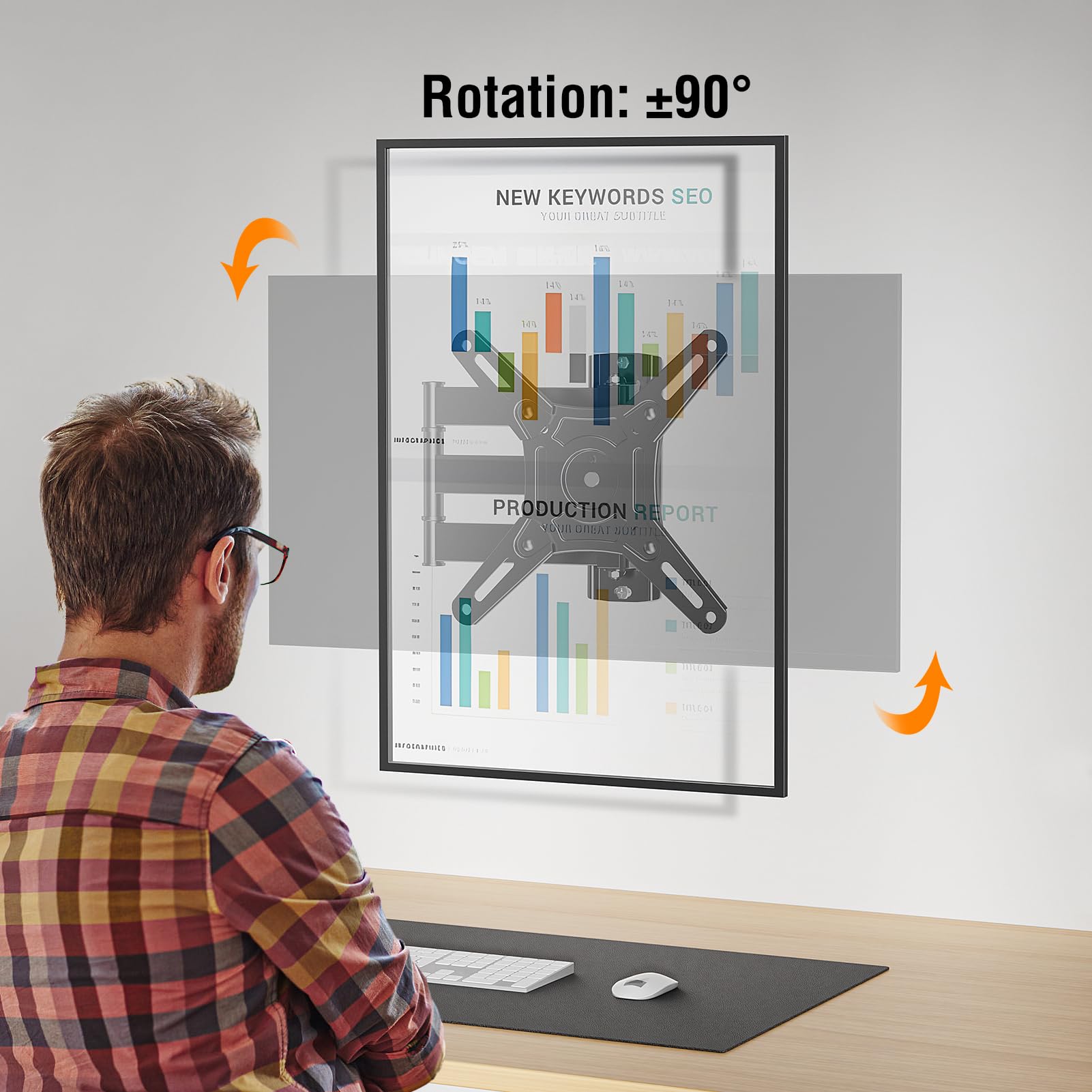 ELIVED Full Motion TV Monitor Wall Mount for Most 14-42 Inch LED LCD Flat Screen TVs & Monitors, Swivel Tilt Extension Rotation TV Mount Bracket Max VESA 200x200mm, up to 44 lbs 🍁 All In One Marketplace Canada