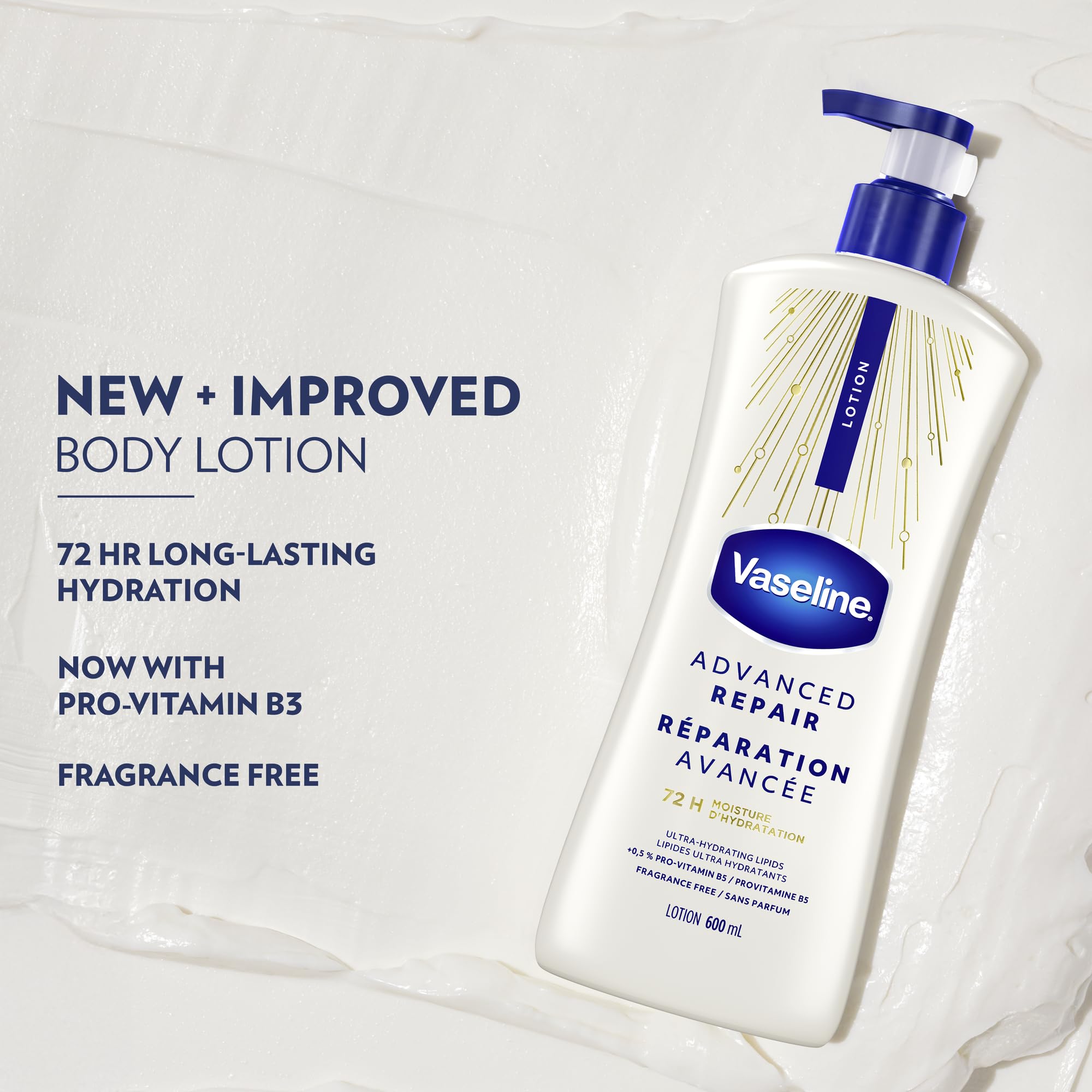 Vaseline Intensive Care Advanced Repair Unscented Body Lotion for Dry Skin with 48H Moisture + Ultra hydrating lipids, 600 ml (3-pack) 🍁 All In One Marketplace Canada