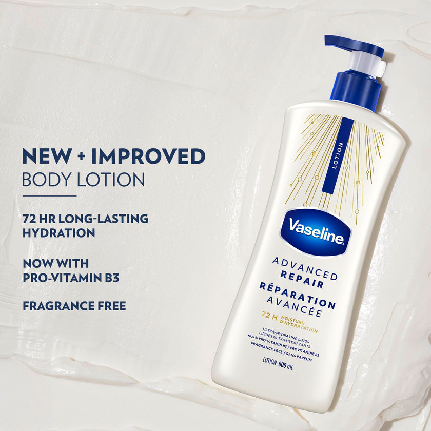 Vaseline Intensive Care Advanced Repair Unscented Body Lotion for Dry Skin with 48H Moisture + Ultra hydrating lipids, 600 ml (3-pack) 🍁 All In One Marketplace Canada