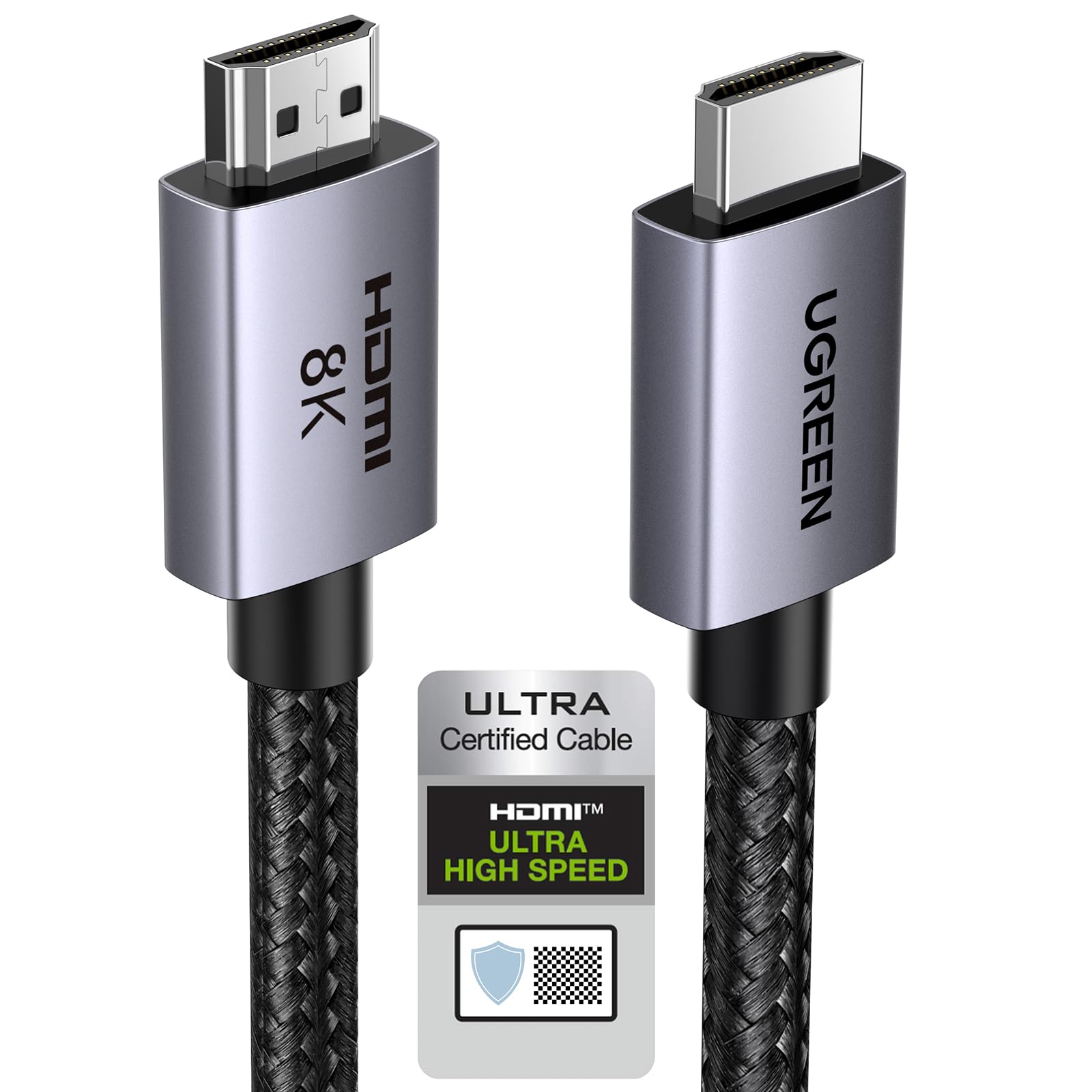 UGREEN 10K 8K HDMI 2.1 Cable 48Gbps 6.6FT, Certified 8K@60Hz 4K@120Hz 144Hz High Speed Gaming Cable Braided Cord, eARC HDCP 2.3 Dynamic HDR Compatible for HDTV/PS5/Xbox/SoundBar/RTX3090/Blu-ray 🍁 All In One Marketplace Canada
