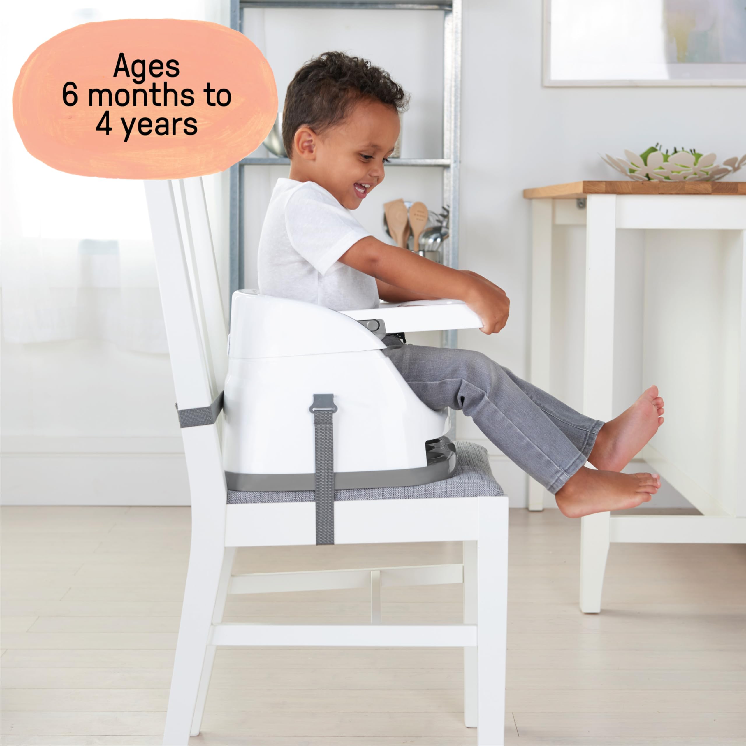 Ingenuity Baby Base 2-in-1 Booster Feeding and Floor Seat with Self-Storing Tray - Slate 🍁 All In One Marketplace Canada