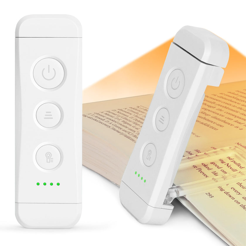 Glocusent USB Rechargeable Book Light - Eye Caring LED Reading Light with 3 Light Colors & 5 Brightness Levels, Compact & Long-Lasting, Ideal Book Light for Night Reading, Book Lovers 🍁 All In One Marketplace Canada