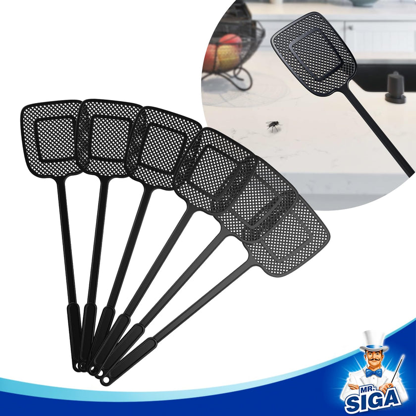 MR.SIGA Heavy Duty Long Handle Fly Swatter, Black, 6 Pack 🍁 All In One Marketplace Canada