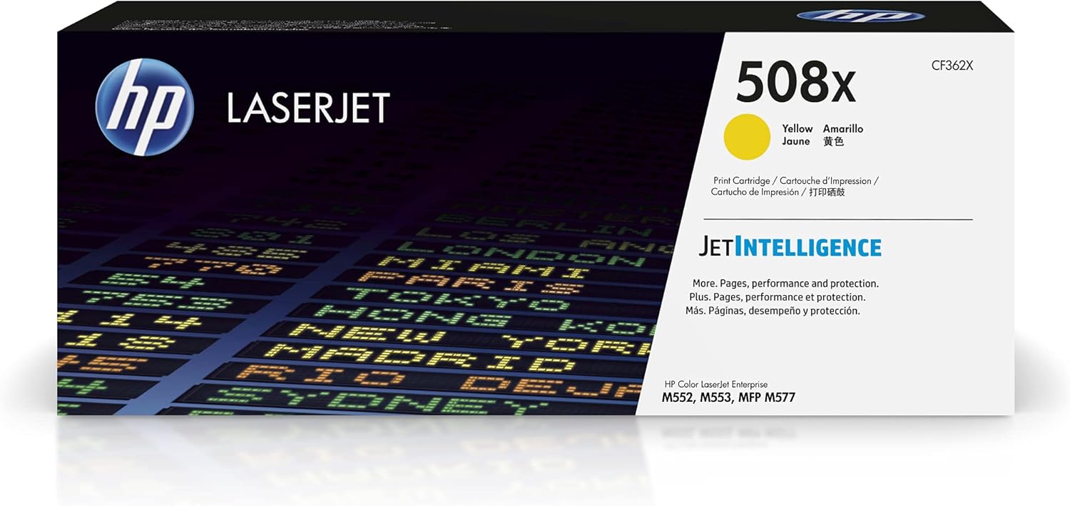 HP 508X (CF362X) Yellow High Yield Original LaserJet Toner Cartridge