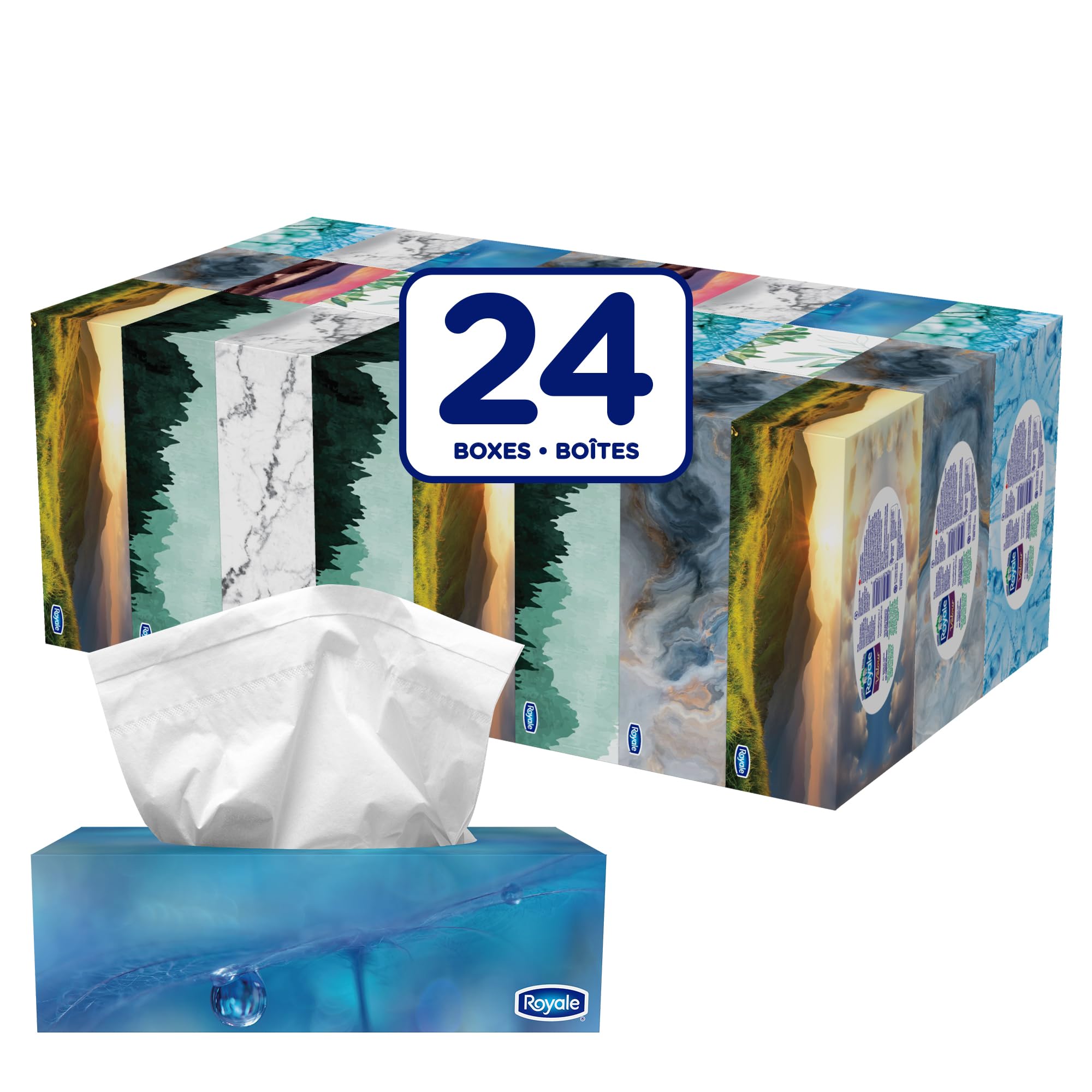 Royale Velour 3 Ply Facial Tissue, 24 Tissue Boxes, 72 Tissues per Box 🍁 All In One Marketplace Canada