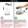 Starfrit Pull Chopper, Multi Purpose Manual Food Processor, 3 Blade System for a Faster Cut, From Large Chunks to Purée, Self-Retracting Cord, Fruits, Vegetables, Meats and Crushes Ice 🍁 All In One Marketplace Canada