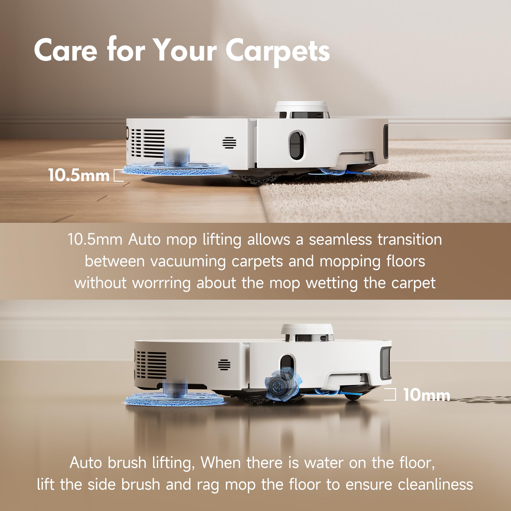 MOVA P10 Pro Ultra Robot Vacuum and Mop 13,000Pa Suction, 140°F Hot Water Auto Mop Washing & Drying, Dual Spinning Extenable Mop,10.5mm Lifting for Carpet, 360°Obstacle Avoidance, App Control 🍁 All In One Marketplace Canada