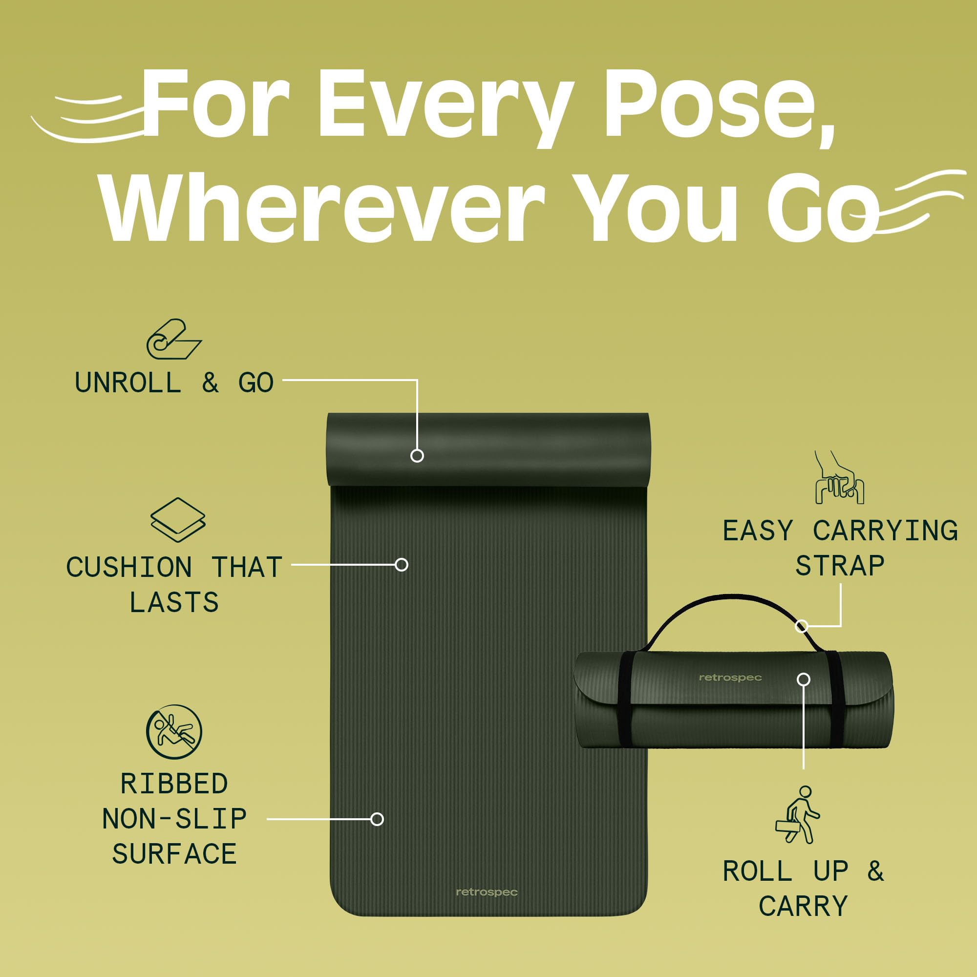 Retrospec Solana Yoga Mat 1/2