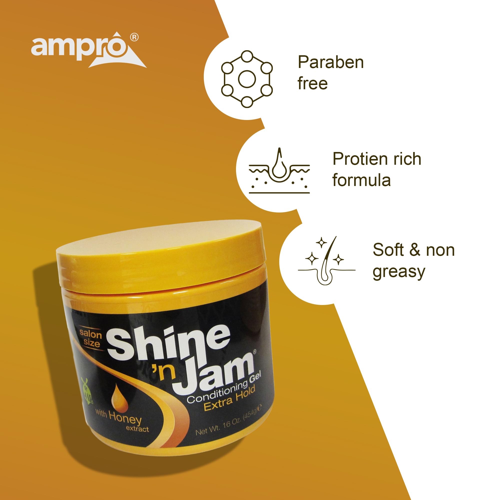 Ampro Shine-n-Jam Conditioning Gel Extra Hold Gel Women 16 oz 🍁 All In One Marketplace Canada