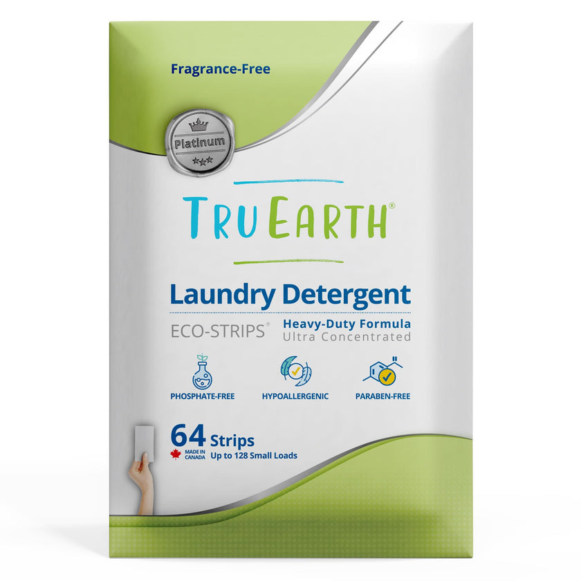 Tru Earth Platinum - Heavy Duty Laundry Detergent Sheets - Up to 128 Loads (64 Sheets), Fragrance Free - Ultra-Concentrated - Eco-Friendly Laundry Sheets 🍁 All In One Marketplace Canada
