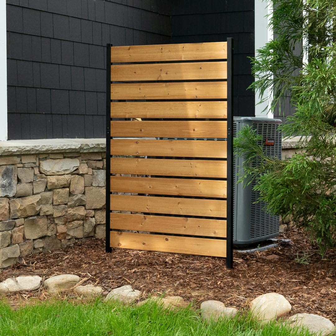 5ft H x 3.2ft W (1 Panel) No Dig Enclo Concord Cedar Wood Privacy Screen, Great to Hide Trash Cans, Decorative Patio Privacy Screen, Outdoor Fence, Air Conditioner Fence, EC18022 🍁 All In One Marketplace Canada