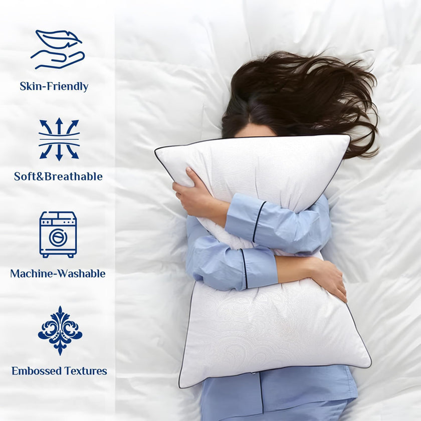 JOLLYVOGUE King Size Pillows 2 Pack for Sleeping, Soft and Supportive Bed Pillows for Side Back and Stomach Sleeper, Down Alternative Hotel Collection Pillows 2 Pack 🍁 All In One Marketplace Canada