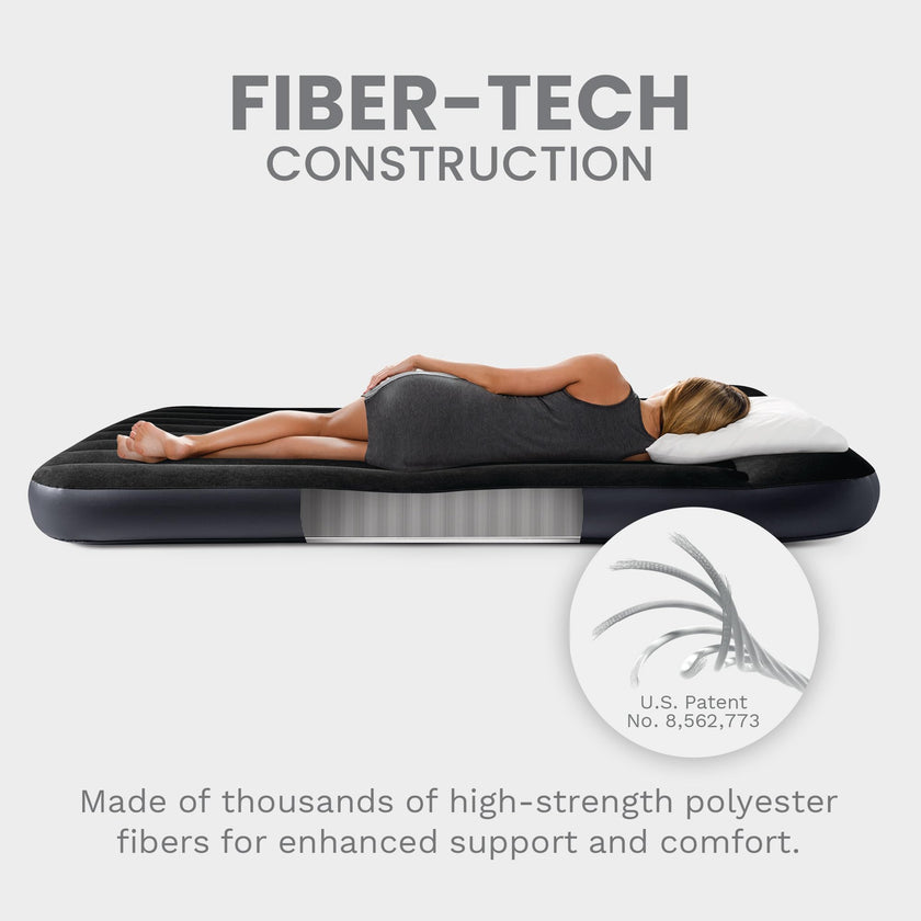 INTEX 64145ED Dura-Beam Standard Pillow Rest Air Mattress: Fiber-Tech – Twin Size – Built-in Electric Pump – 10in Bed Height – 300lb Weight Capacity 🍁 All In One Marketplace Canada
