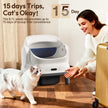 Happypaw Open-Top Self Cleaning Litter Box - Large Capacity Automatic Litter Box for Multiple Cats with Safety Protection, App Control, Odor-Free, Anti-Leakage Material, Includes Trash Bags 🍁 All In One Marketplace Canada