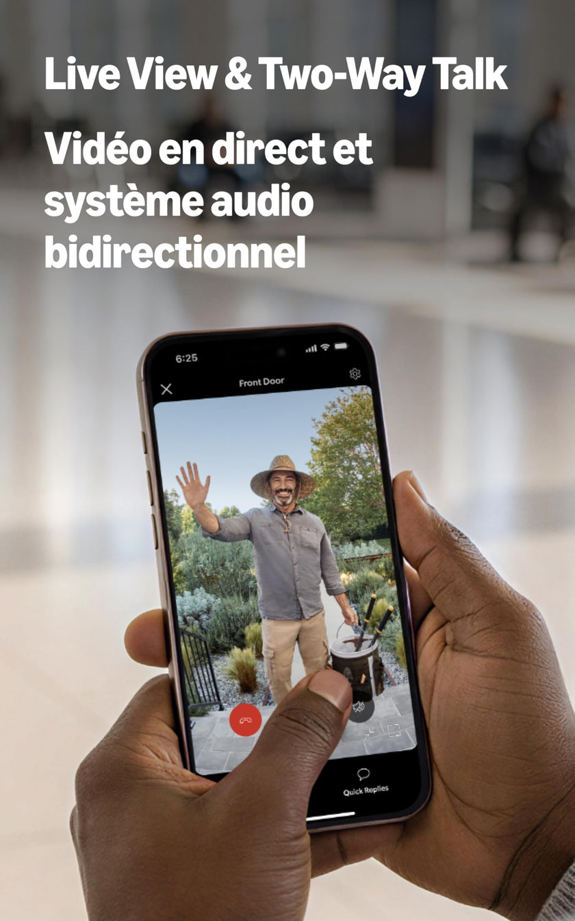 Ring Battery Doorbell (newest model) — Retinal 2K with wide-angle video, up to 6x Enhanced Zoom, Two-Way Talk, and Built-In Battery, Speckled White 🍁 All In One Marketplace Canada