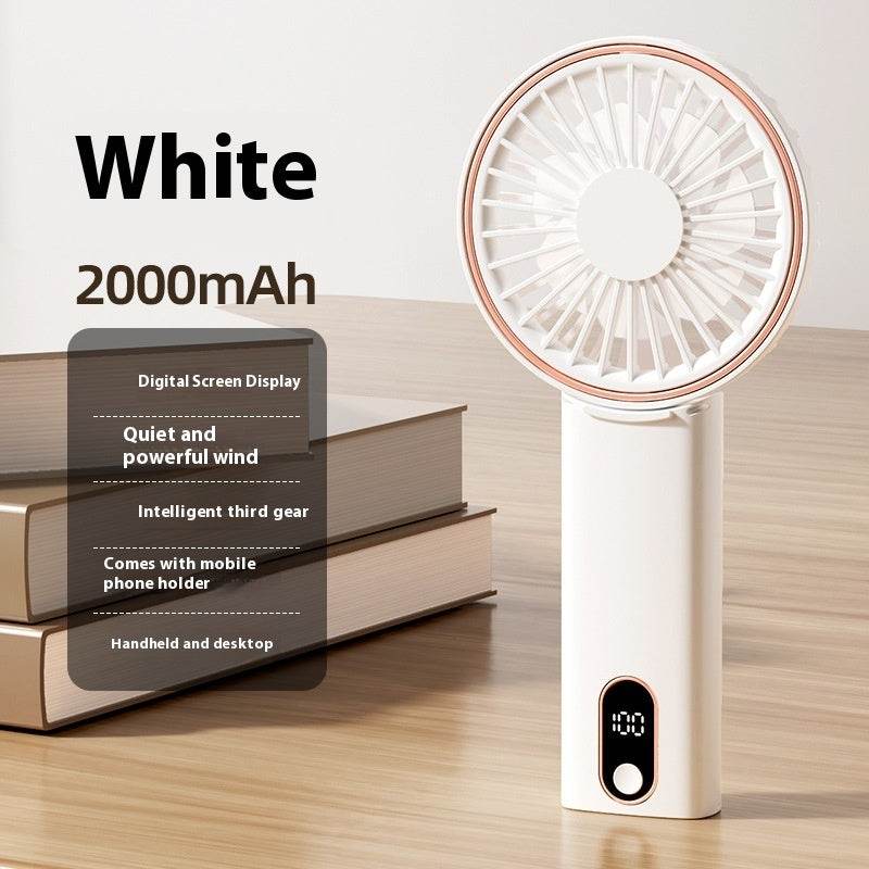 Mini Folding Digital Display Mute Refrigeration Handheld Fan