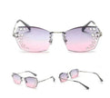 Fashion Trendy Classy Frameless Crystal Sunglasses Women Shades Rimless Rhinestone Sun Glasses Female diamonds Party Eyewear