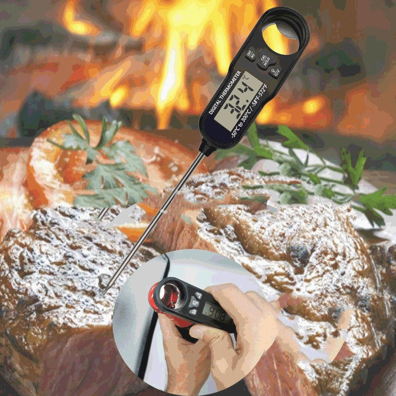 Instant Read Meat Thermometer, -50°C to 300°C, ±1°C Accuracy, Black