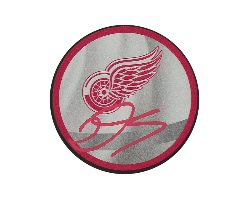 Donovan Sebrango Autographed Detroit Red Wings Reverse Retro Souvenir Model Puck