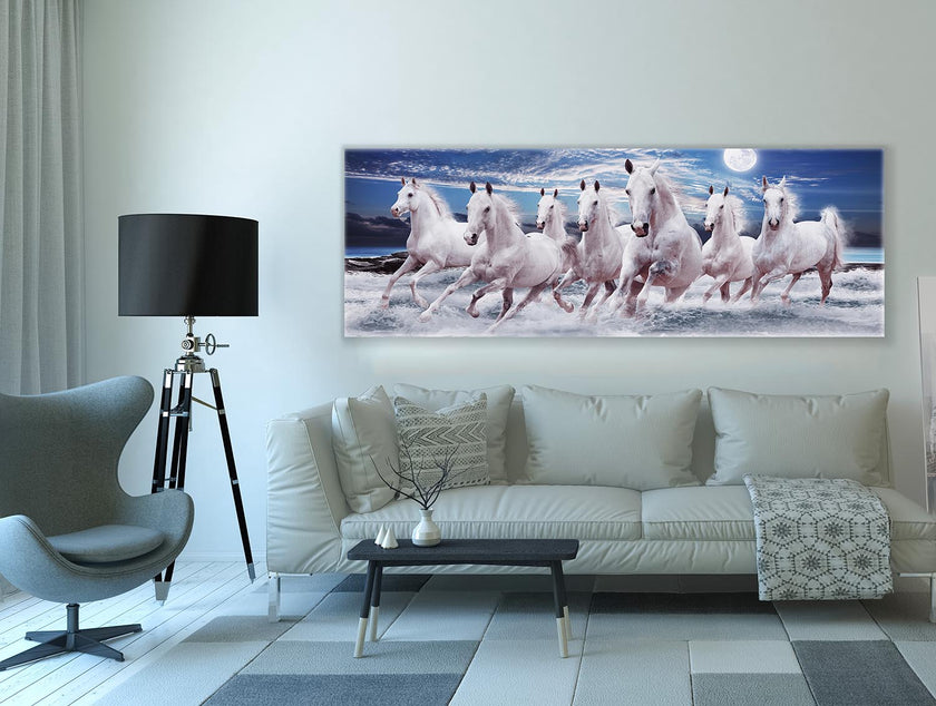 The 7 horses of good luck- Animal Print Canvas- Wall art