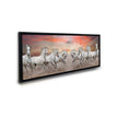 Toile représentant des chevaux arabes devant un ciel blanc - Art mural