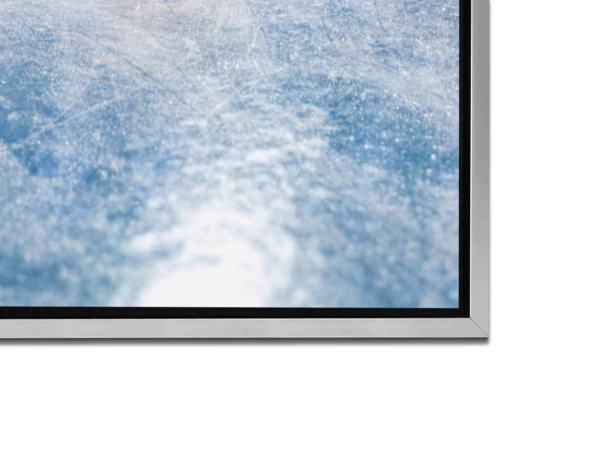 Art mural - Hockey sur glace - Reproduction d'œuvre d'art - Impression sur toile - Finition argentée