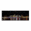 Miami de nuit - Horizon de la ville - Décoration murale sur toile - Vernis RGB