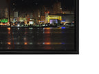 Miami de nuit - Horizon de la ville - Décoration murale sur toile - Vernis RGB