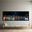 Grand tableau sur toile - Skyline de New York sous la lune - Impression sur toile