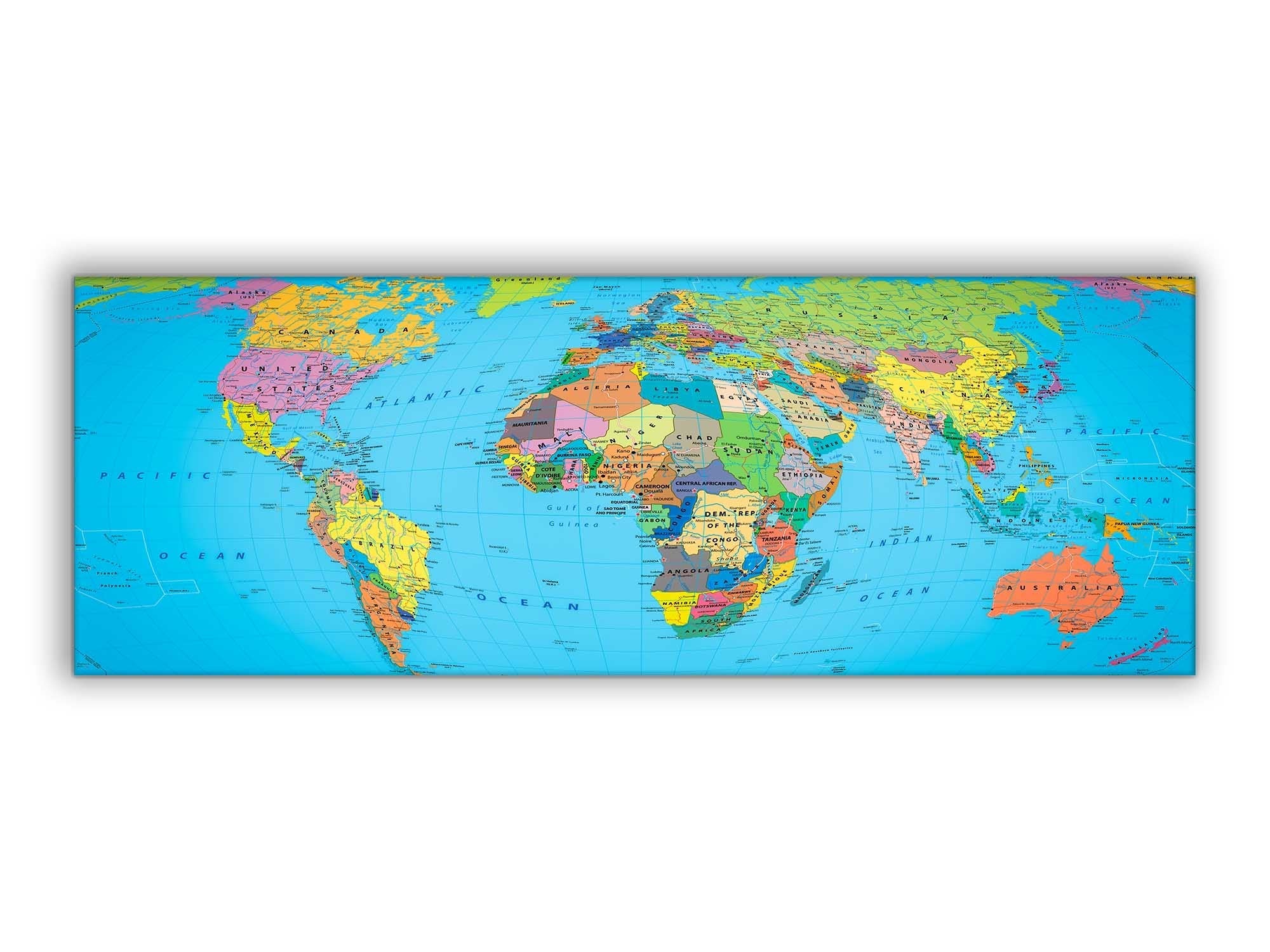 Art mural - Carte du monde sur toile 72