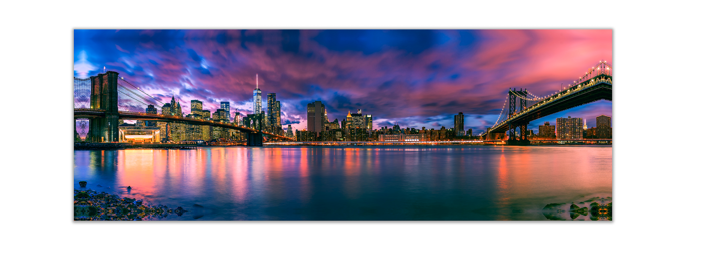 Wall Art The East River and the Brooklyn Bridge-NY