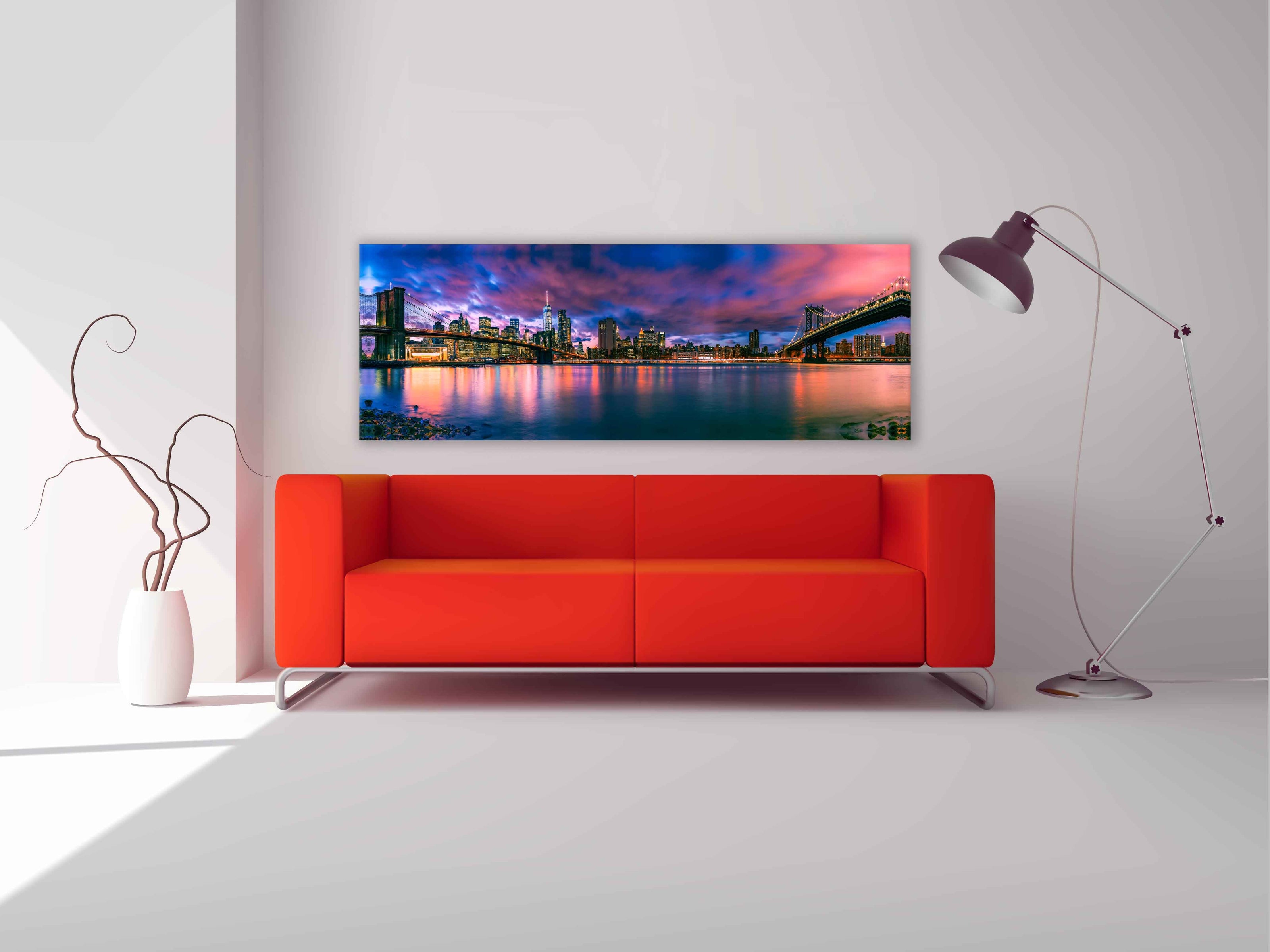 Wall Art The East River and the Brooklyn Bridge-NY