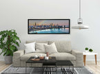 Vue nocturne de la baie de Chicago - Horizon de la ville - Grand tableau sur toile