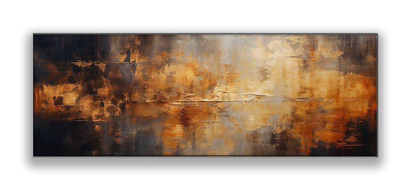 Wall Art Abstract Canvas Gold in Sepia Tones 72