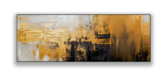 Wall Art Abstract with gold and white 72