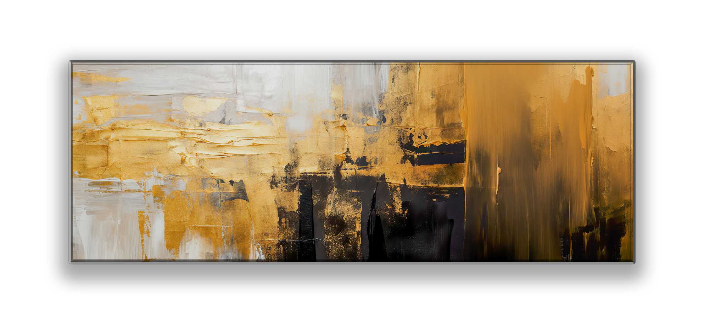 Wall Art Abstract with gold and white 72