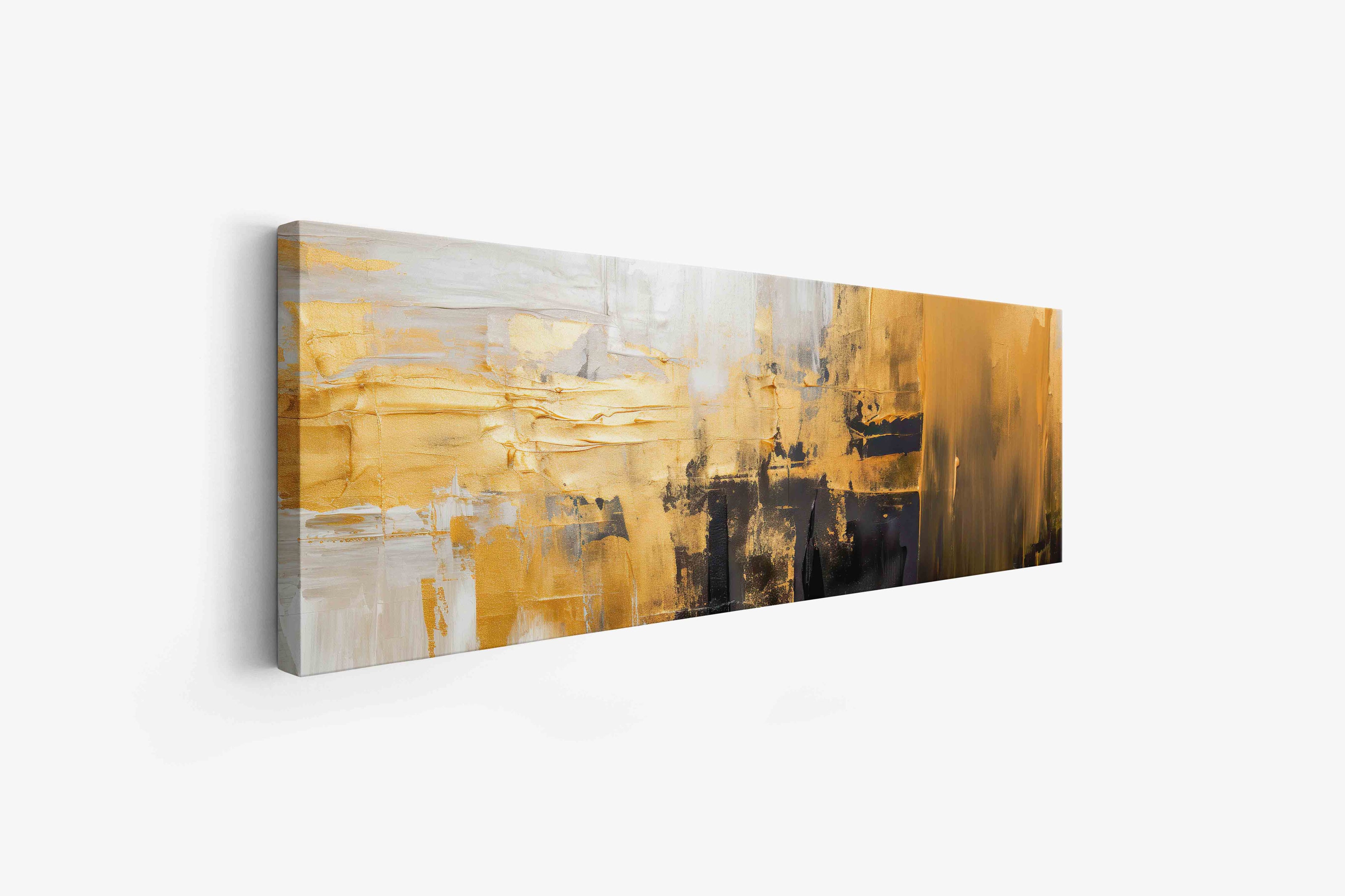 Wall Art Abstract with gold and white 72