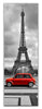 Wall Art Eiffel Tower in Black & White with Red Car in Foreground 24