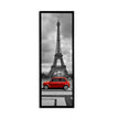 Wall Art Eiffel Tower in Black & White with Red Car in Foreground 24