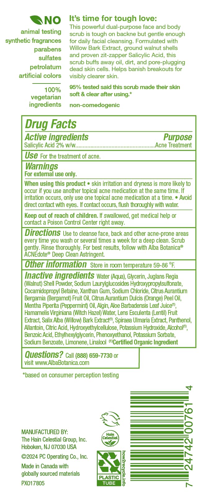 Alba Botanica - ACNEdote Face & Body Scrub (227g)