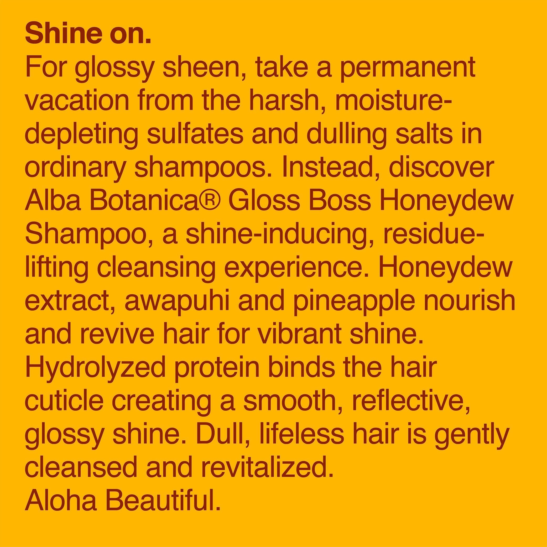 Alba Botanica - Gloss Boss Honeydew Shampoo (355ml)