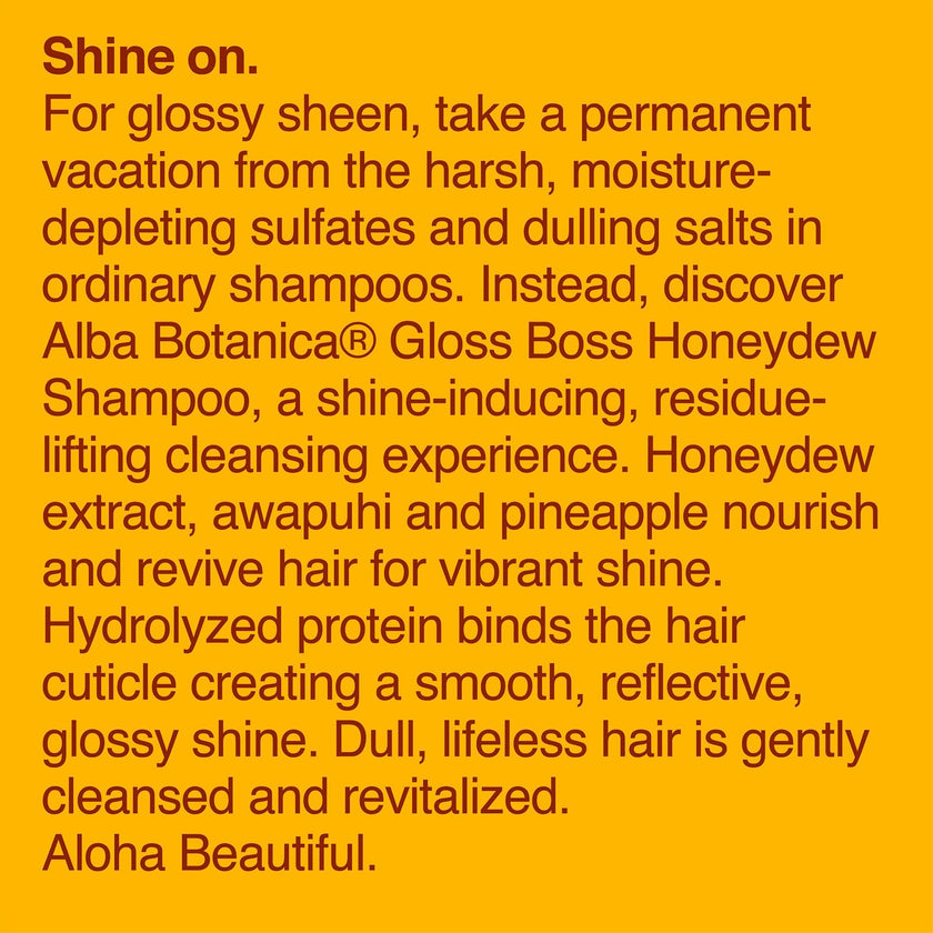 Alba Botanica - Gloss Boss Honeydew Shampoo (355ml)