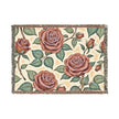 Rose Woven Blanket — Vintage Floral Throw for Sofa & Bed