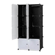 8 Cube Organizer Stackable Plastic Cube Storage Shelves Design Multifunctional Modular Closet Cabinet With Hanging Rod RT