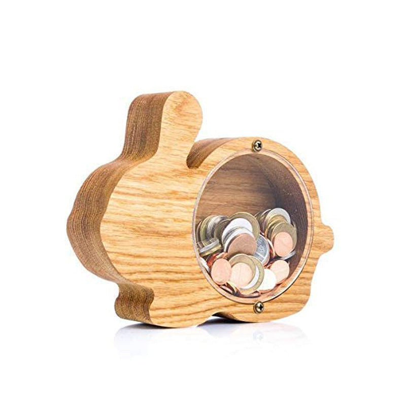 Wooden Animal & Alphabet Piggy Bank – Kids Holiday Gift, A–Z & Animal Styles