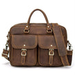 Retro Crazy Horse Leather Weekender Travel Duffel Bag with Laptop Compartment