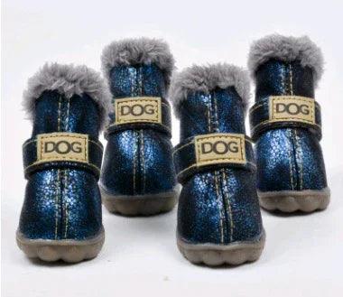Dog Winter Snow Boots – Waterproof Non-Slip PU Paw Shoes for Small & Medium Dogs (10 Colours, Sizes 1–5 & S–XXL)