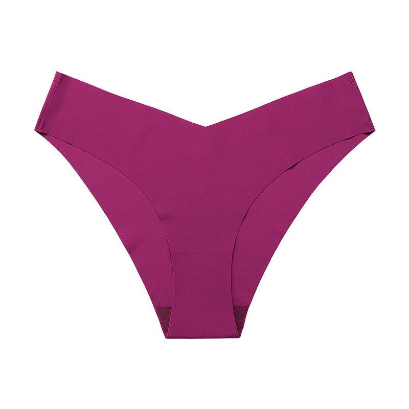 Women's Seamless Ice Silk Briefs with V-Waistband for Everyday Comfort