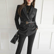 Formal Business Women Set New Striped Blazer Slim Pant suit 2pcs